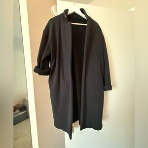 Vuori Black Open Front Coat
